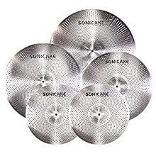Lower Volume: Sonicake Cymbal pack are up to 70%-80% quieter than traditional cymbals without losing the feel of the metal cymbals. Play longer without ear fatigue or hearing damage High Quality: The cymbals pack are well built, and the entire surfac...