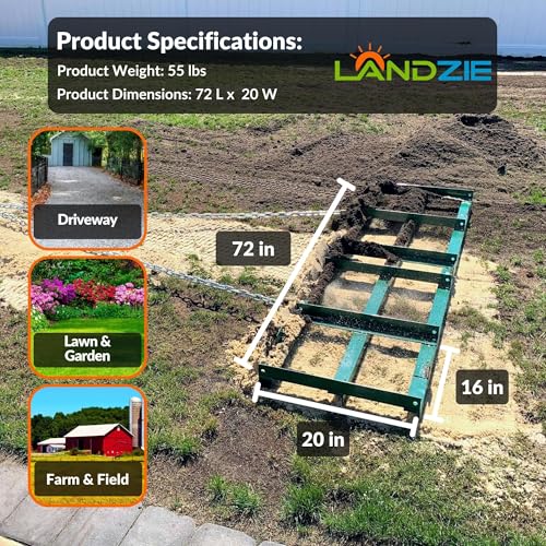 Image of LANDZIE - Drag Harrow 6 FT, Tow Behind Driveway Grader