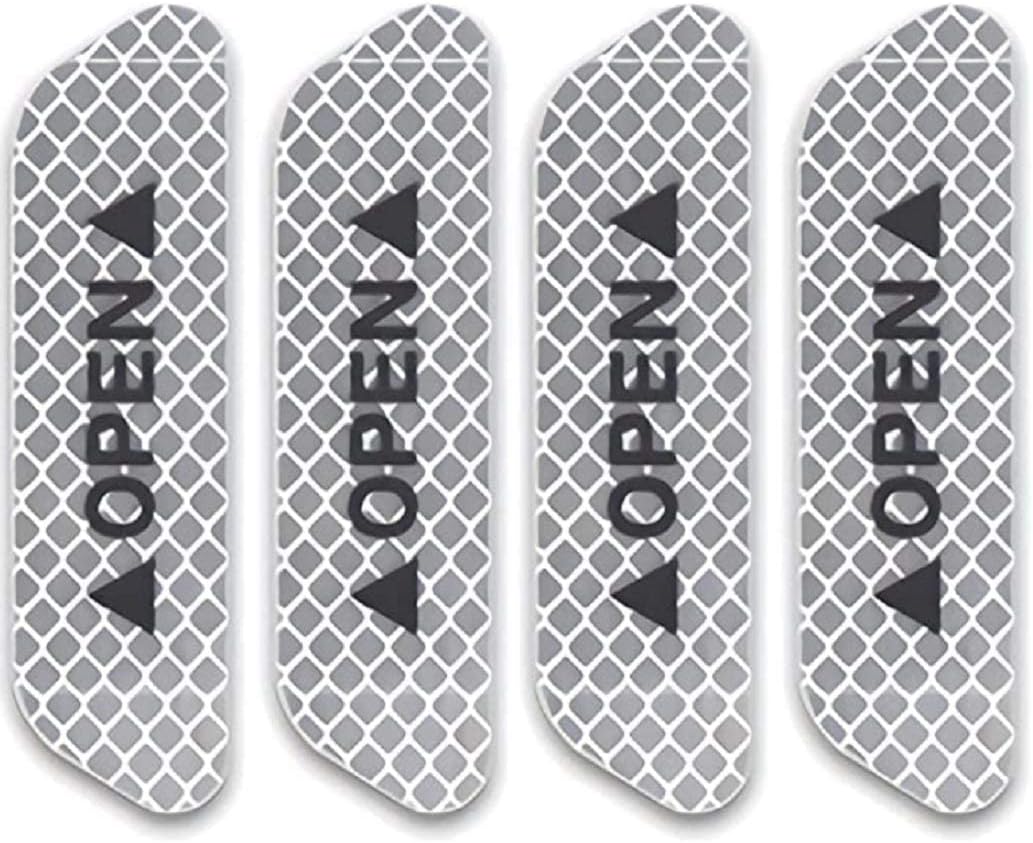 Allure Auto® Car Reflective Stickers Night Visibility Warning Reflective Door Open Sign Tape Universal Adhesive for Auto 9.5 x 2.5cm (White) 4 pcs for Jeep Compass