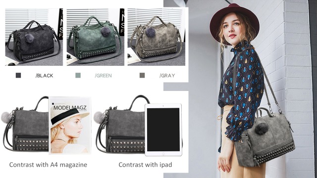 Bolso Tote Tachonado para Mujeres Estilo Punk miniatura 7
