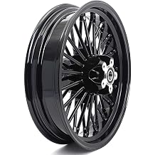 TOFR 16x3.0 Gloss Black Rear Wheel Rim 36 Fat King Spokes Tubeless For Harley Touring FLHR Road King FLHX Street Glide FLTR Road Glide FLHTC Electra Glide 1984-2008 2000 01 02 03 04 05 06 07 08
