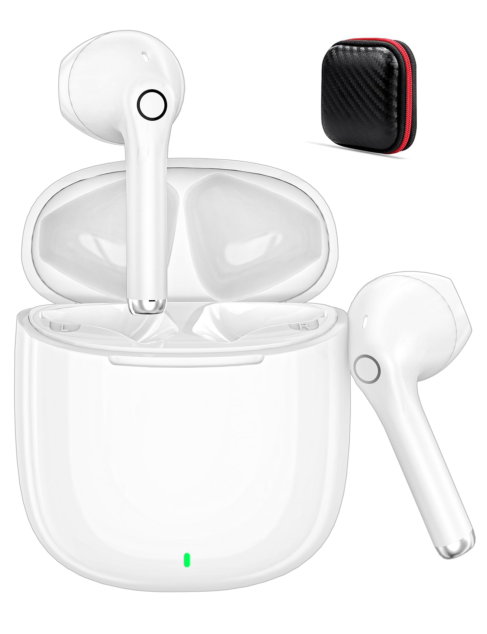 Auriculares inalámbricos para iPhone 17 16 15 Galaxy A37 A57 A36 A16 A17 Pixel 10a,Auriculares Bluetooth 5.3 HiFi Estéreo Cascos Inalambricos Bluetooth con Control Táctil para Xiaomi Redmi Note 14 15