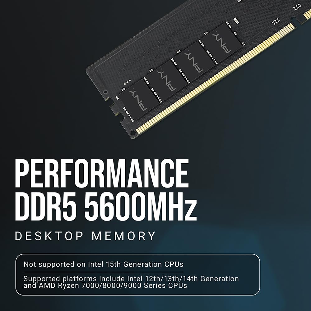 PNY DDR5 16GB (2x8GB) 5600MHz CL46 Performance Desktop Memory Kit
