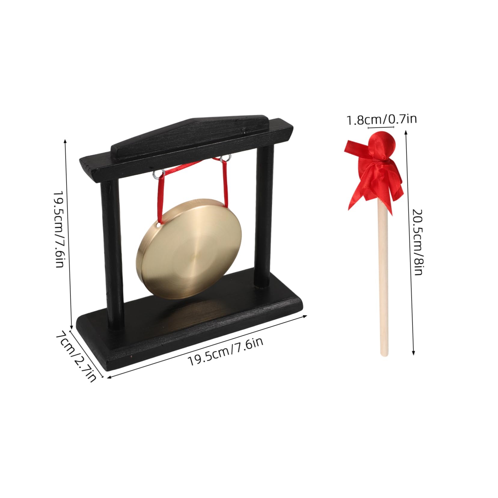 SUPVOX Traditional Chinese Gong Rack Small Brass Gong with Mallet Perfect for Meditation and Decor