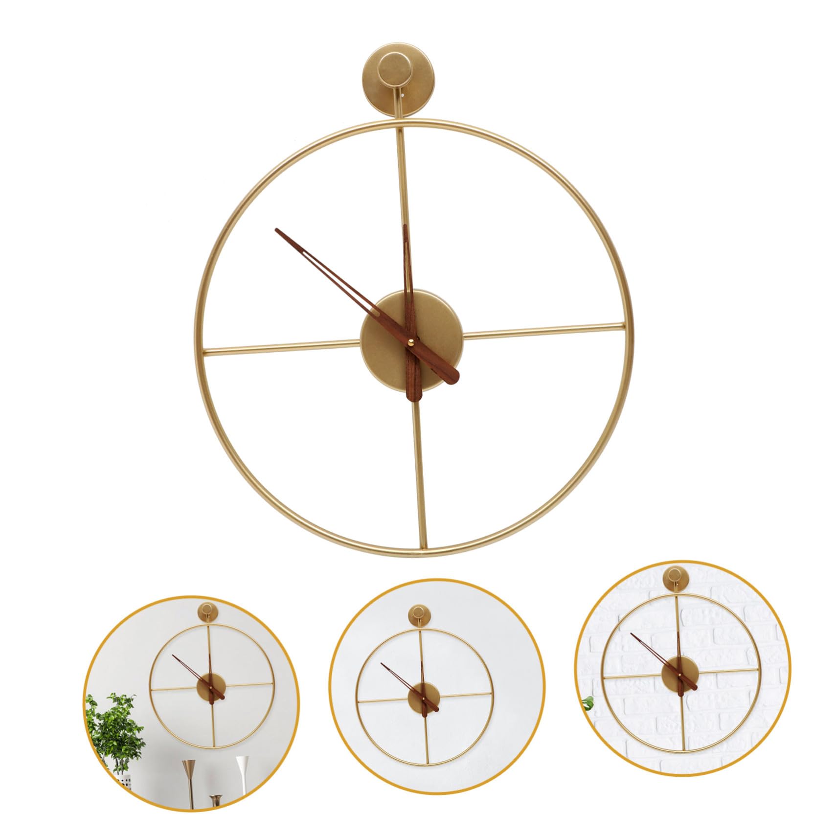 Gadpiparty Goldene Metallwanduhr mit Klarem Zeitdisplay und Leisem Lauf