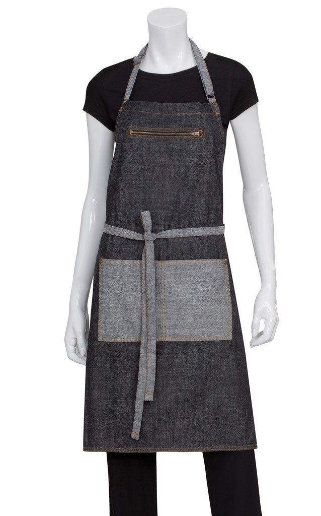 Chef Works Ab034-blk-0 Manhattan Bavoir tablier, Noir