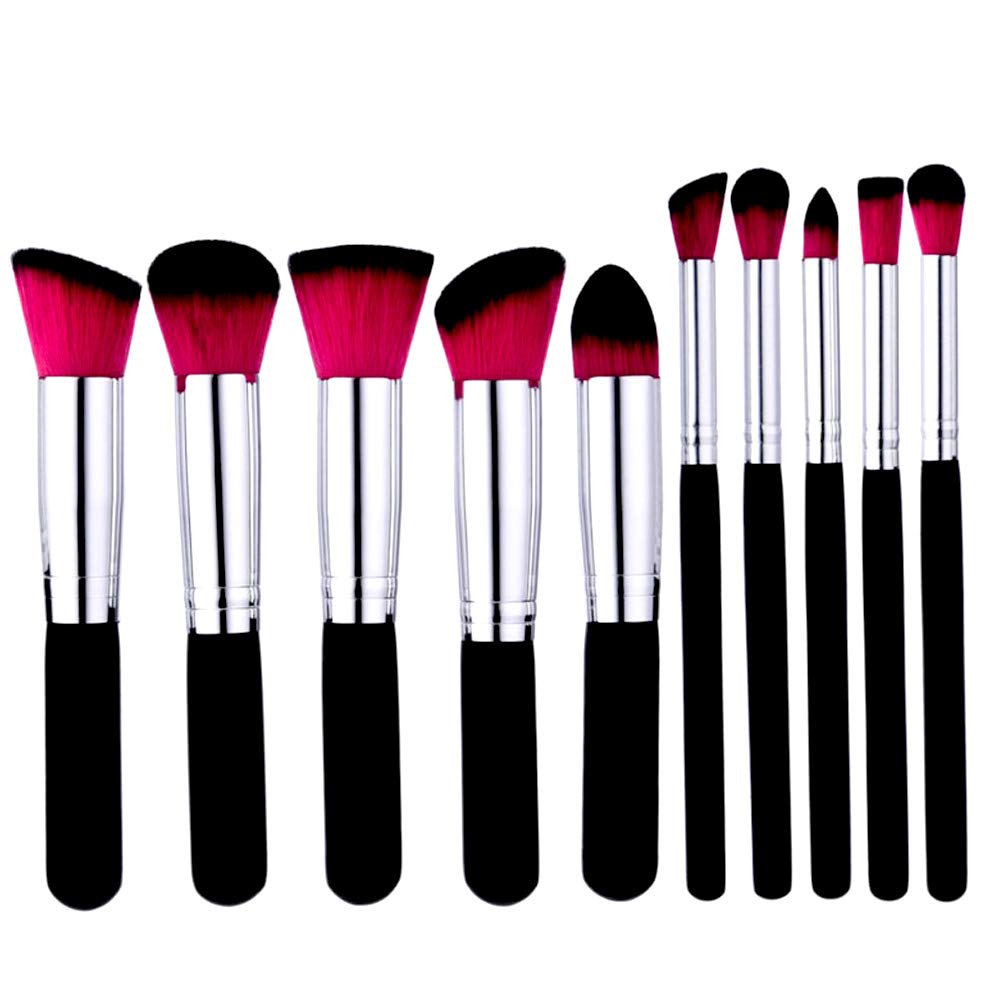 Sunniess HairMakeup Brushes Set, High-density 10 pcs Synthetic Fiber Bristles Cosmetic Makeup Brush Set for Eyeshadow, Eyebrow, Eyeliner, Blending Kabuki Foundation Face Powder Blush