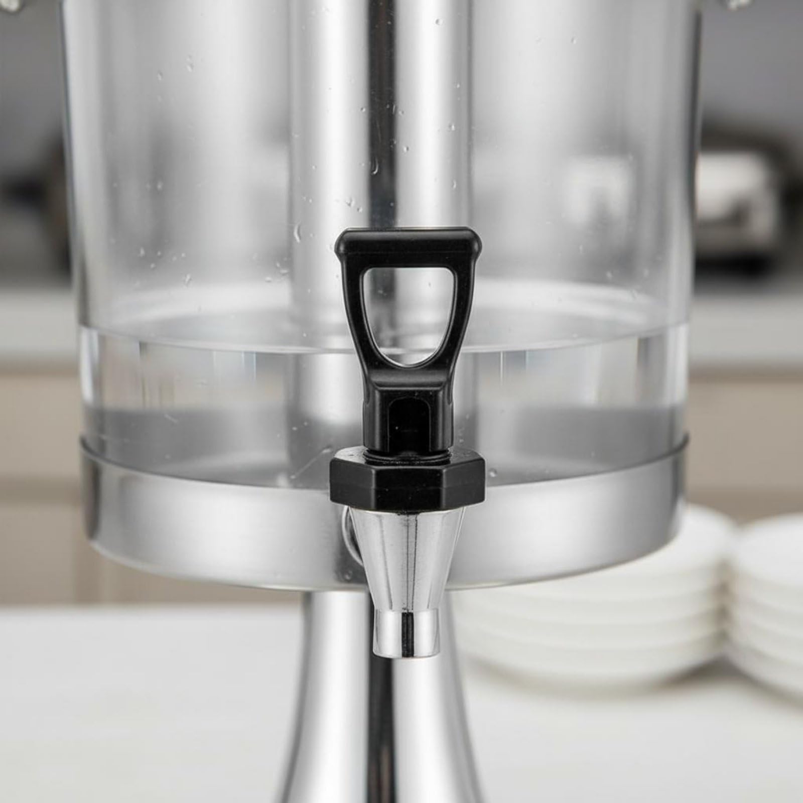 de Bebidas Dispensador de Iced Tea Máquina de Bebidas Contenedor PC Transparente Construcción Acero Inoxidable Adecuado para Servicios de Desayuno Cafeterías Comedores Reuniones, Gold