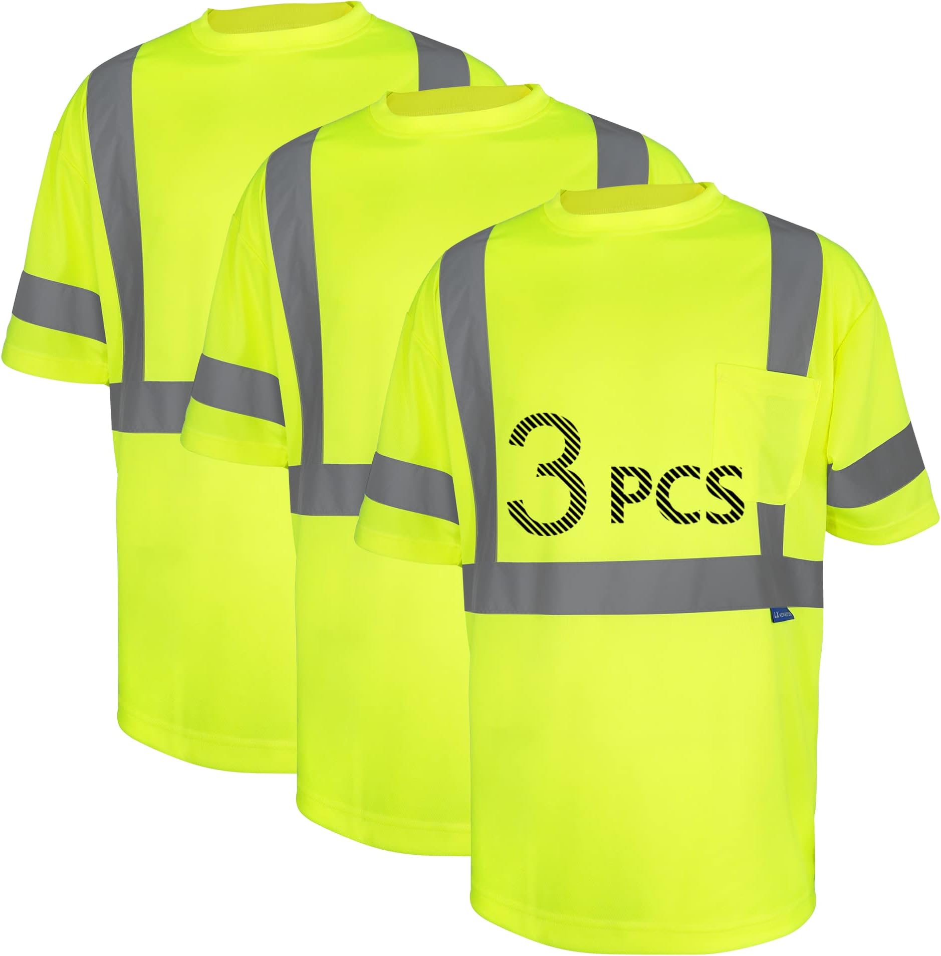 Safety Shirt short Sleeve High Visibility Reflective Breathable T Shirt for Work Warehouse Construction Class 3
