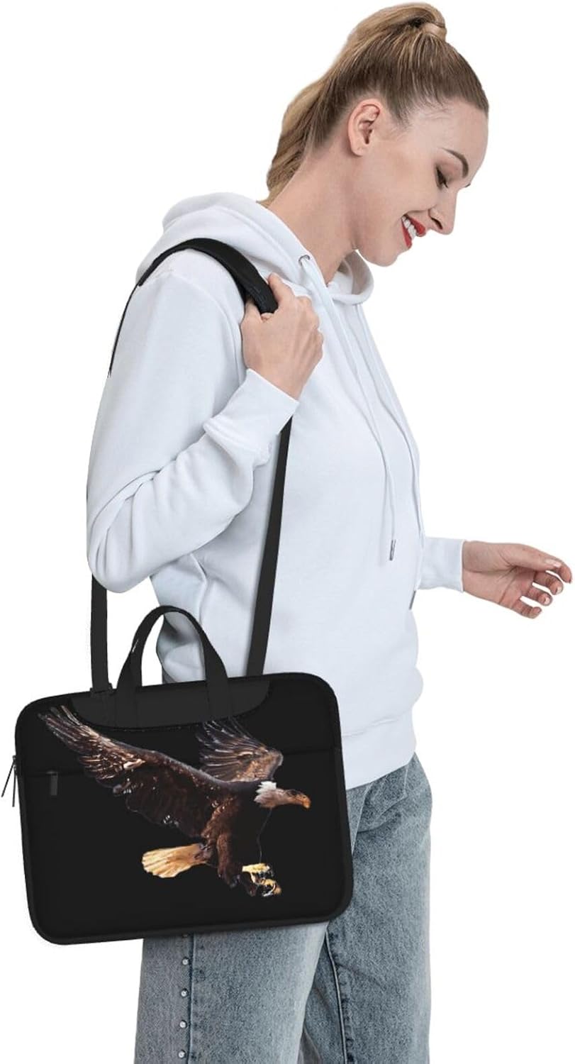 eagle Print Laptop Shoulder Bag Messenger Bag Notebook with Accessories Pocket 13/14/15.6 inch