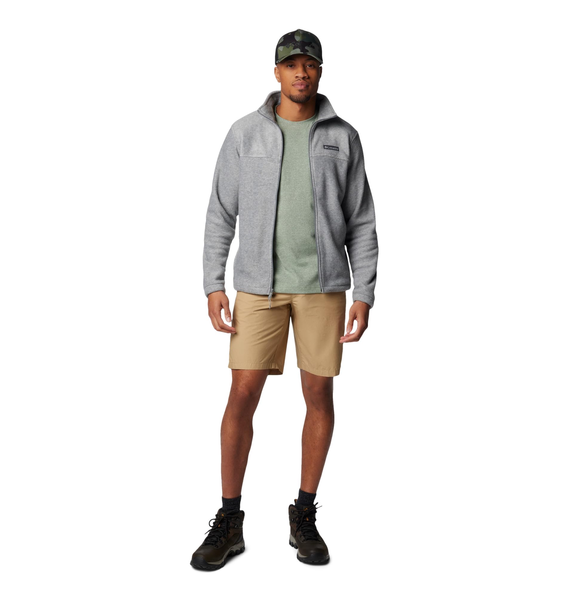 Columbia Męska kurtka polarowa Big Steens Mountain z zamkiem błyskawicznym Full Zip 2.0, jasnoszara wrzosowa, rozmiar 5X wysoki