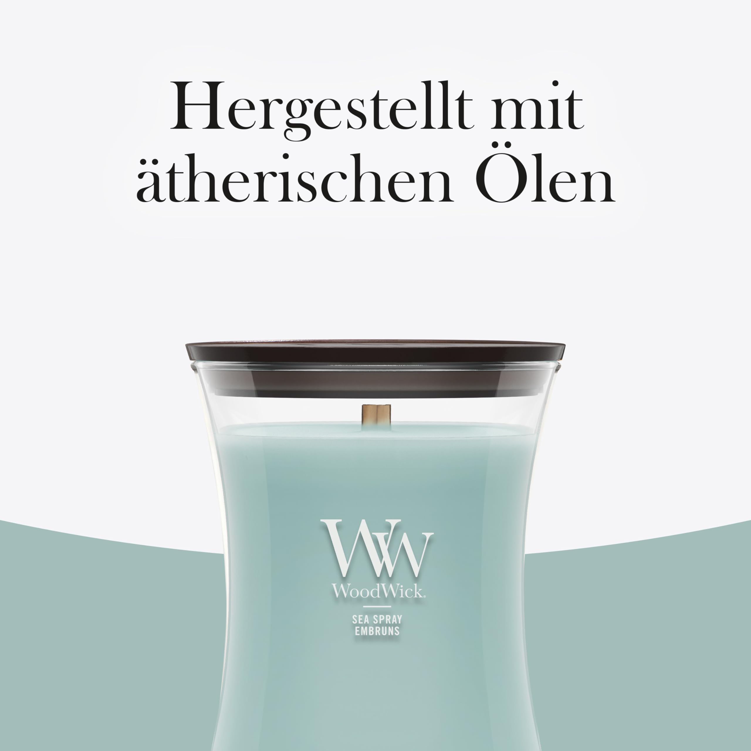 WoodWick Duftkerze | Mittlere Hourglass-Kerze | Sea Spray | Perfekte Geschenke für Frauen
