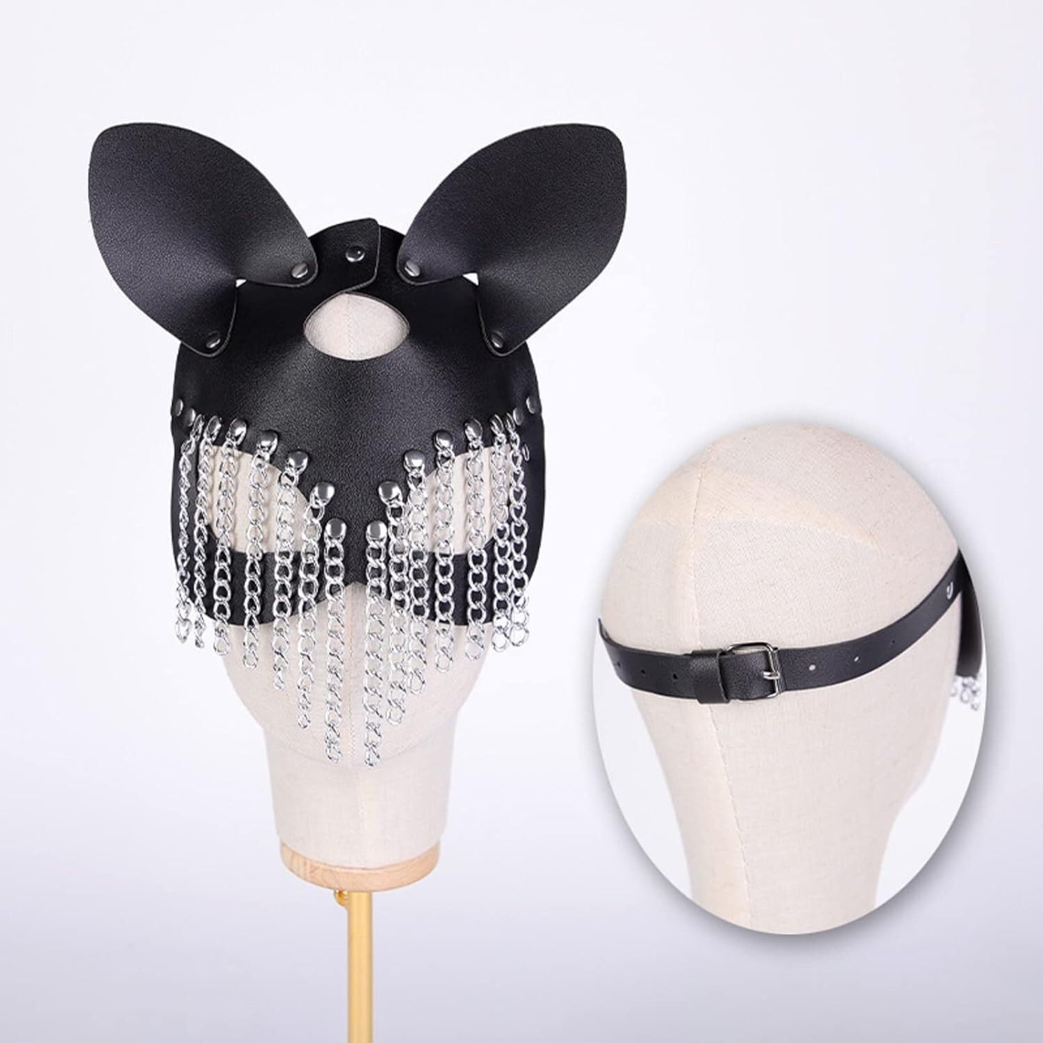 Leather Blindfolds SM Supplies Chain Tassel Sexy Masks Couple Training Toys Role Playing Masks Sex Toys