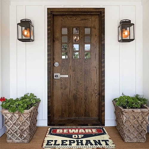Miniatura 4 de Welcome Door Mats for Outside Entry Beware of Elephant Mat Small Door Mat Playroom Furniture ( Size  40X60CM )