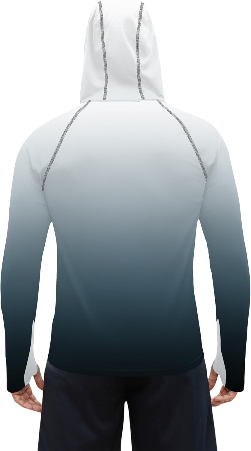 iWoo Men's UPF 50+ Sun Hoodie Shirts Long Sleeve SPF Fishing Outdoor UV Hiking Workout Lightweight Shirt - Image 6