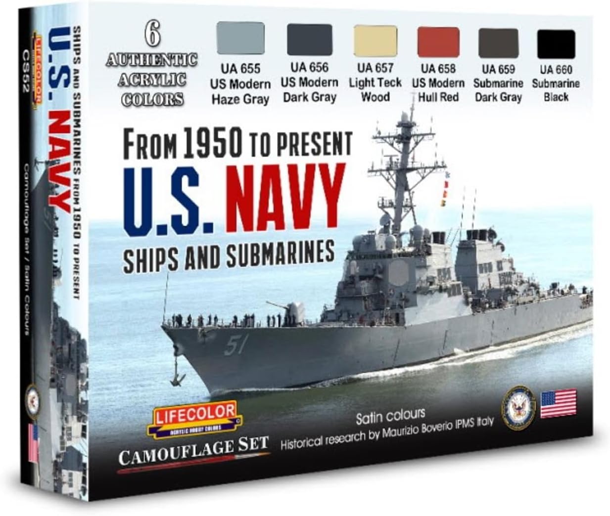 Lifecolor CS52 US Navy Ships and Submarines From 1950 to Present Acrylic Paint Set