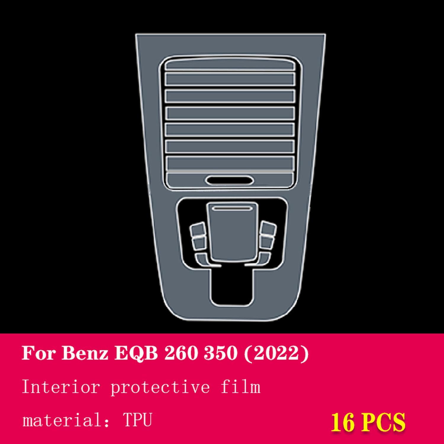 LAVIYE Car Interior Center Console Transparent TPU Protective Film Anti-scratc Repair Film Accessorie，for Mercedes-Benz EQB 2022-2023