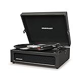 Crosley CR8017A-BK Voyager Vintage Portable Vinyl Record Player Turntable with Bluetooth Receiver and Built-in Speakers, Black