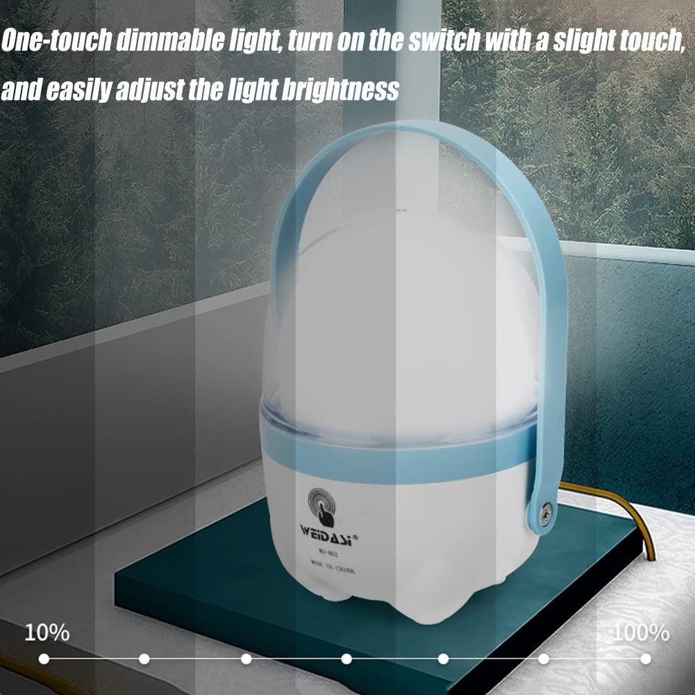 Luz Nocturna LED Para Niños, Luz Nocturna Portátil Con Carga USB, Lámpara De Noche Regulable Táctil Para Niños, Niñas, Dormitorio, Iluminación Giratoria De 360°, Brillo De 3 Niveles,Azul
