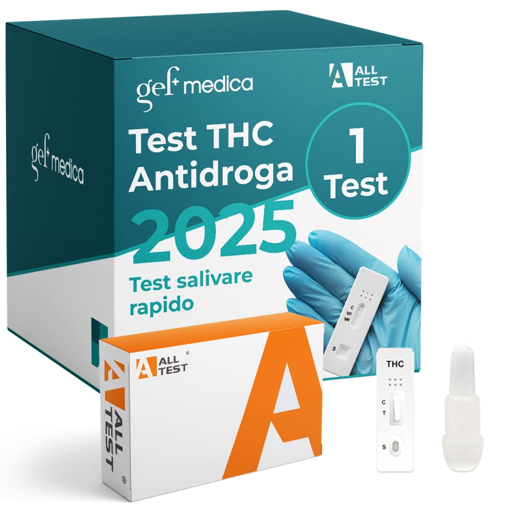 Gef Medica® 5x Test Salivari Antidroga Rapidissimi – Screening THC in 5 min | Autotest Non Invasivo, Kit Completo CE