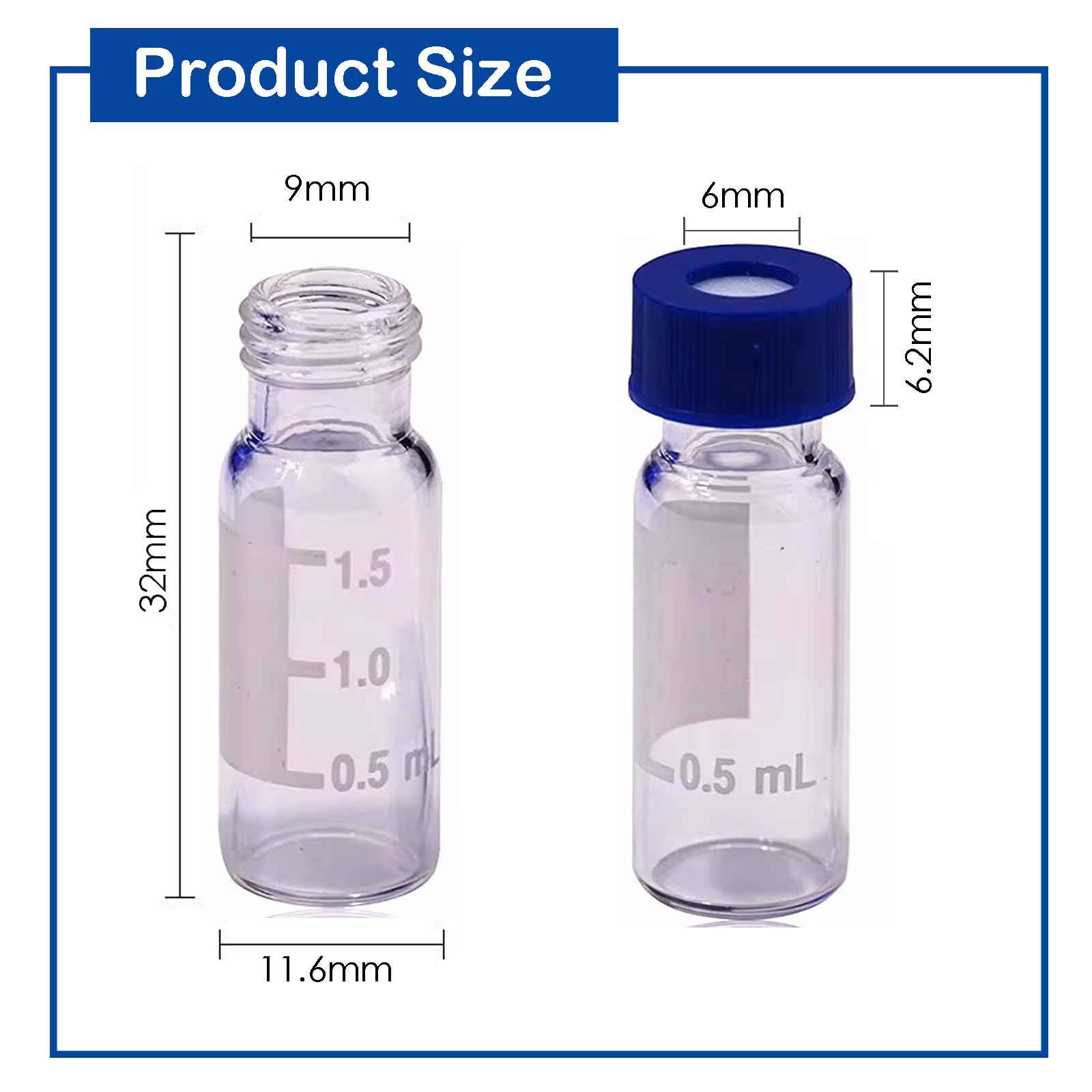 Autosampler Vials 30-Pack 2ML - HPLC GC Glass Vials With Screw Caps ...