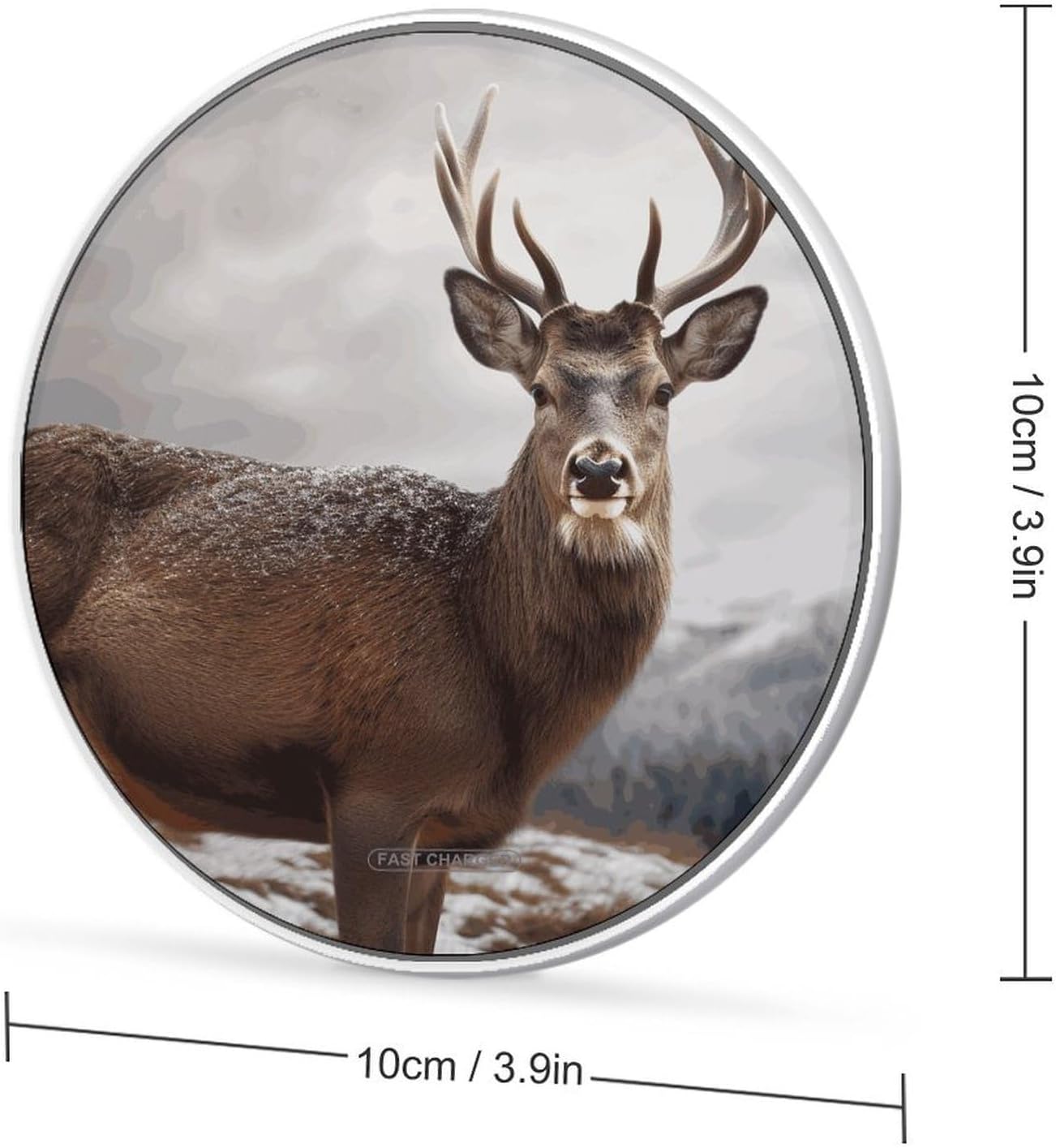 Wild Animals Deer Wireless Charger, 10W Qi-Certified Fast Wireless Charging Pad with USB Cable & LED Indicator Fashion Charger Mat Portable Charging Station for All Qi-Enabled Phones image 2