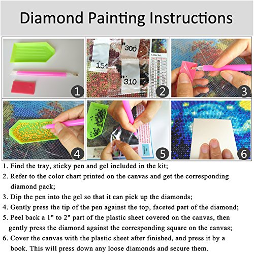 Egoodn 5D Diamond Painting Flowers Art Full Drill Round Shinning Beads Paint By Number Kit, 23.6 By 15.8 Inches, Pink Tulips, No Frame #TOP5