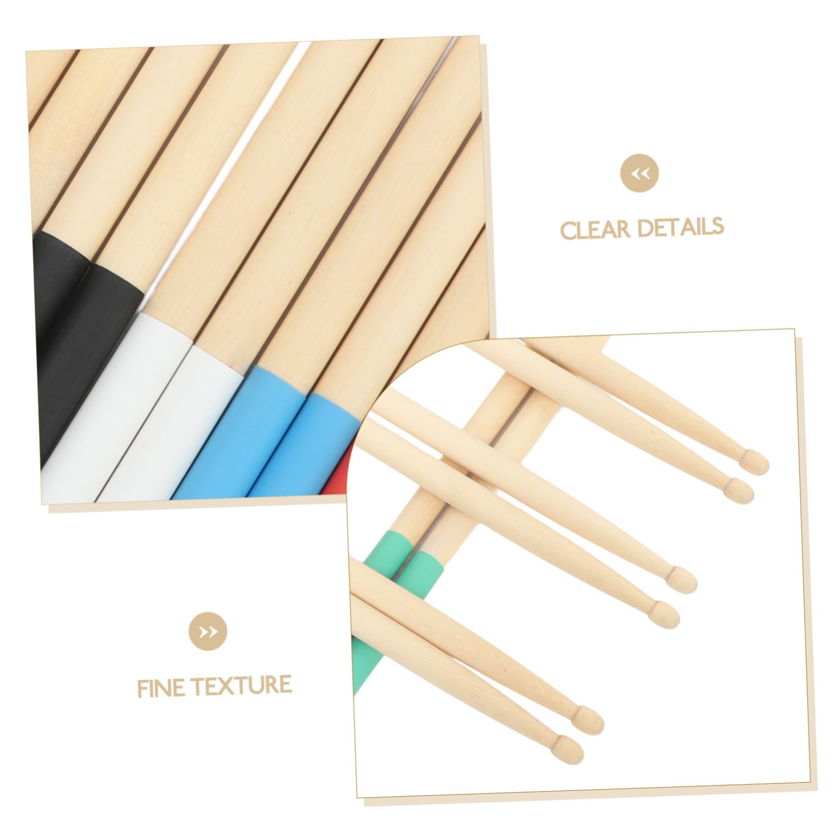 Set da 6 Paia di Bacchette per Batteria in Legno D’acero Antiscivolo, Leggere e Resistenti, Accessorio Professionale per Percussioni, Adatte a Musicisti di Tutte le Età e Livelli