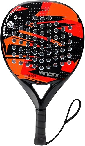 Raqueta de pádel Superficie de Fibra de Carbono con Espuma EVA Memory Flex Core Padel Raquetas de Tenis Raqueta de Pádel PR8100 ROJO,S-PR8200