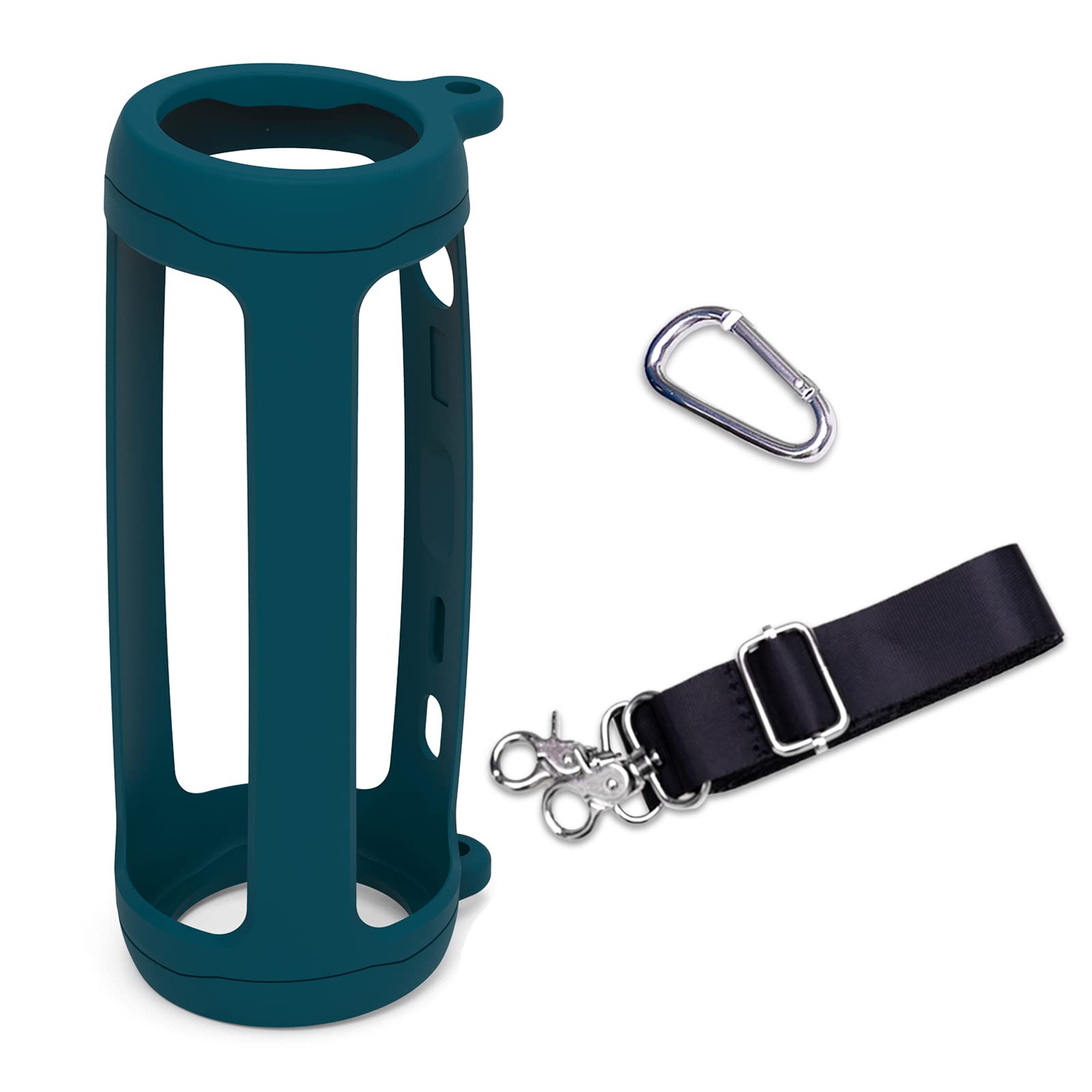 LTGEM Silicone Case Compatible with JBL Flip 6 Portable Bluetooth Speaker, Hard Shell Travel Carrying Storage Bag with Extra Carabiner and Strap -