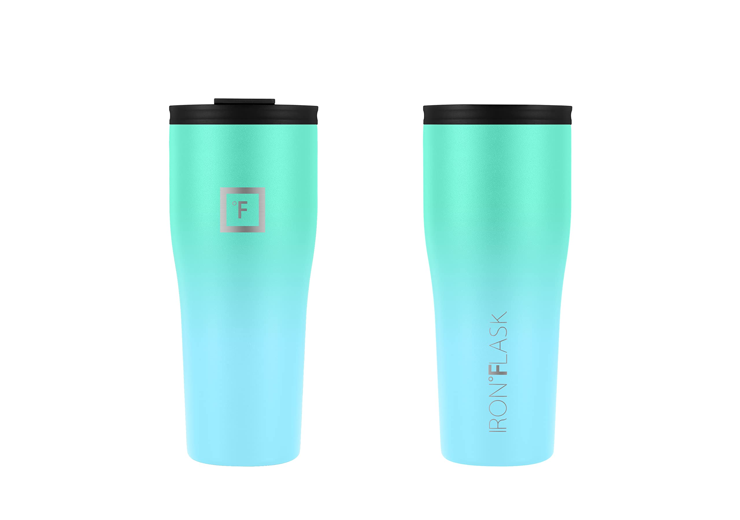 IRON °FLASK Rover Tumbler 2.0-24 Oz, 2 Lids (Straw/Flip), Vacuum Insulated Stainless Steel Bottle, Modern Double Walled, Simple Thermo Travel Mug, Hydro Water Metal Canteen - Sky