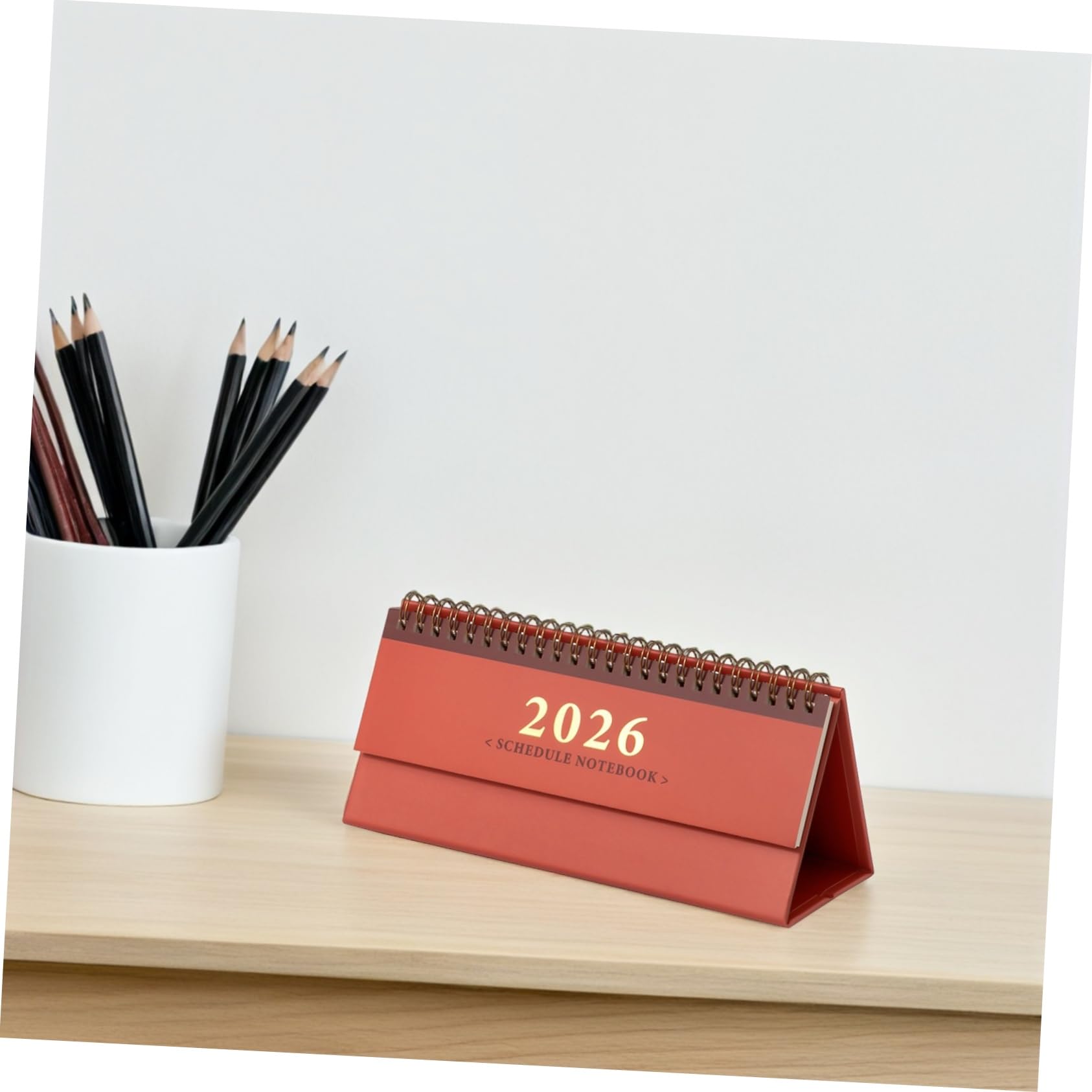 4 Stück Teiliges Mini Tischkalender Stehender Tagesplaner mit Metall Doppelringbindung und Dickem Papier und Dekoratives Schreibtischaccessoire für Effizientes Zeitmanagement