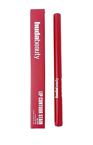 Huda Lip Contour Stain Lip Tint- Cherry Red (blue-toned red) .03 Fl Oz