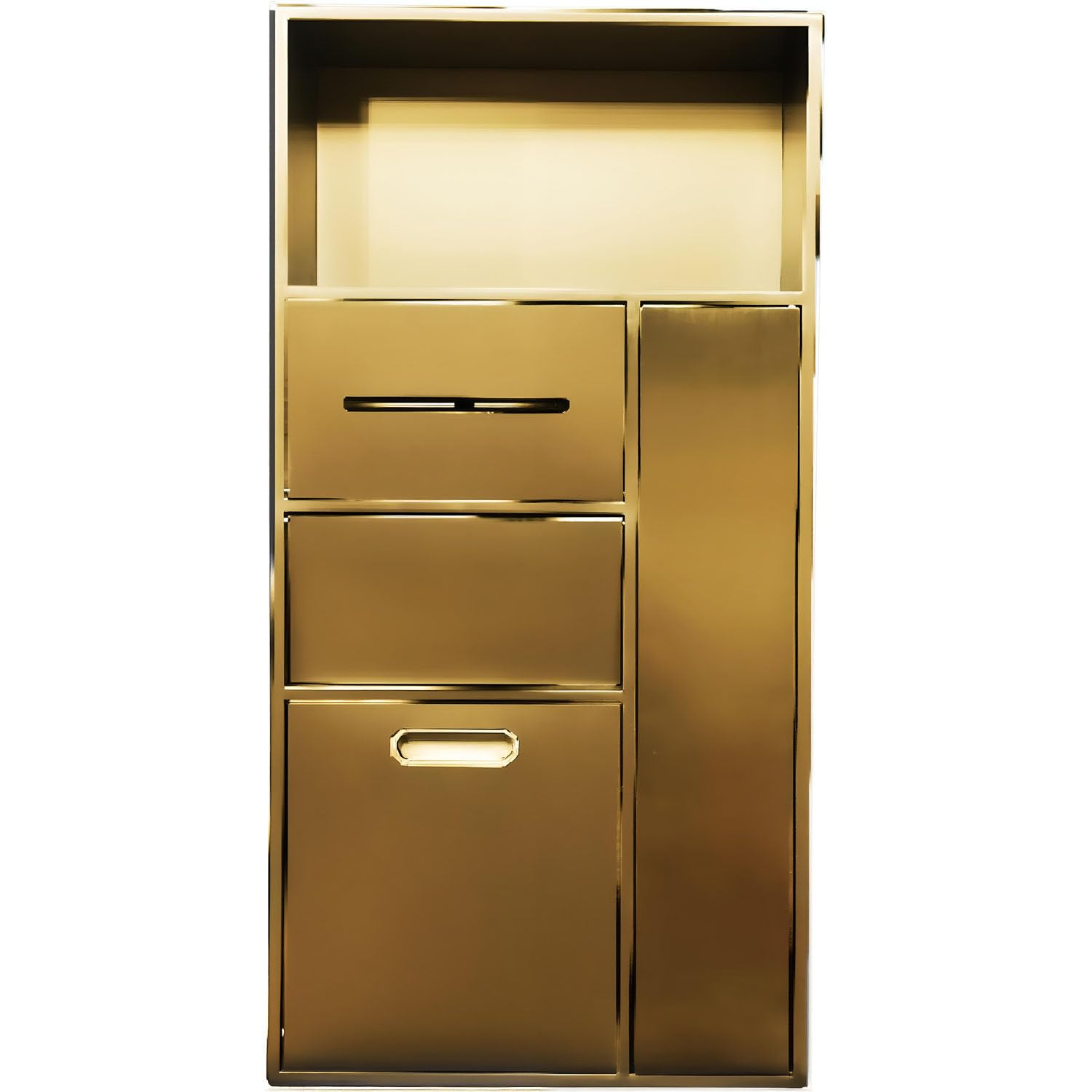 Stalowy uchwyt na papier toaletowy i wnękę prysznicową, złoty organizer do wnęki, do kuchni, salonu, sypialni – 40 x 86 x 14 cm/15,74 x 33,85 x 5,51 cala