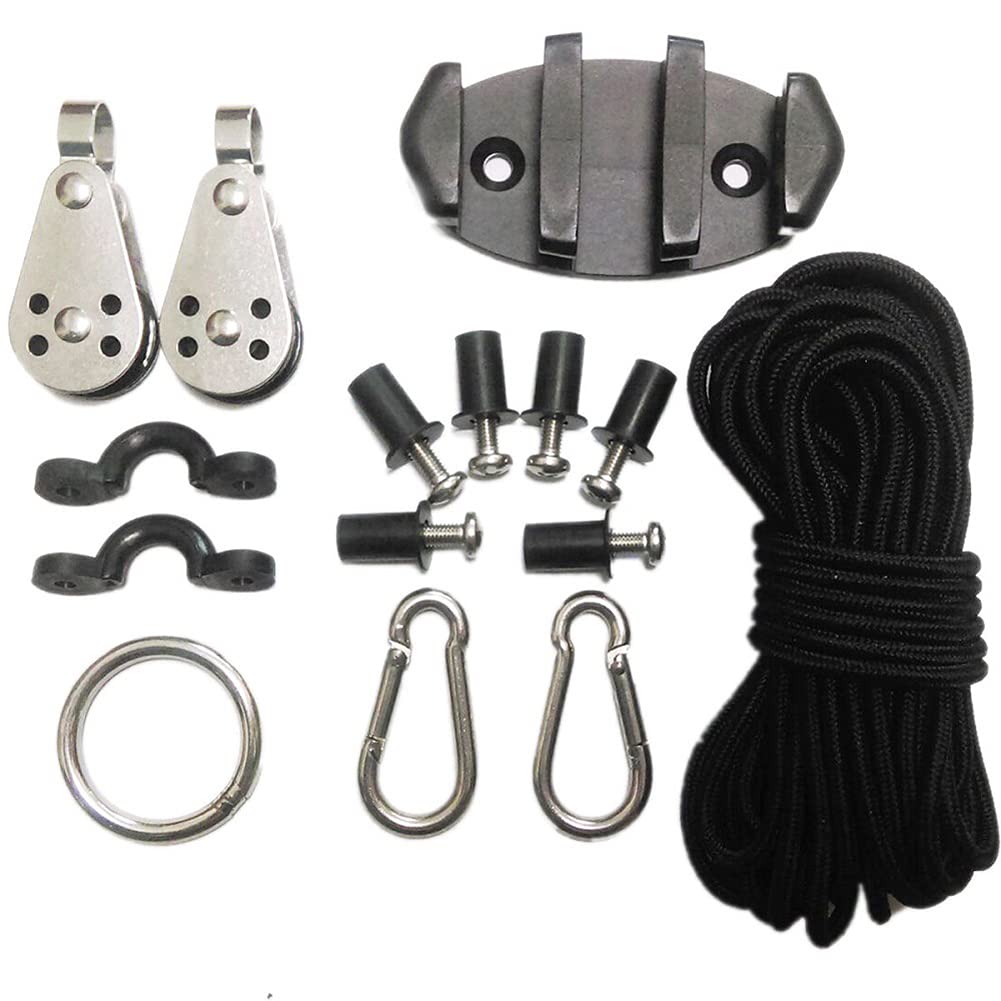 Anchor Kit For Kayaks, Water Sports Anchor Kit Kayak Bungee Cord Set Stainless Steel Anchor Trolley System For Canoe Kayak Raft Sailboat