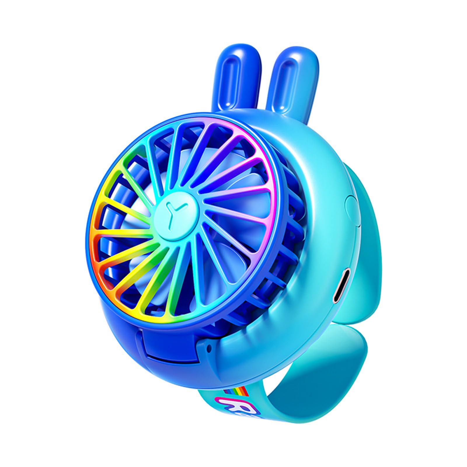 alloneslife Kids Wearable Wrist Fan with 3 Speed Levels USB Rechargeable for Outdoor Play and Study Desk and Wrist Use Fan