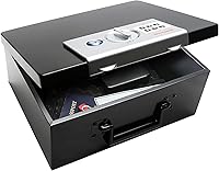 Vista 1 de Caja de seguridad de acero de Honeywell, modelo digital resistente al fuego, de 0.26 pies cúbicos, 6108