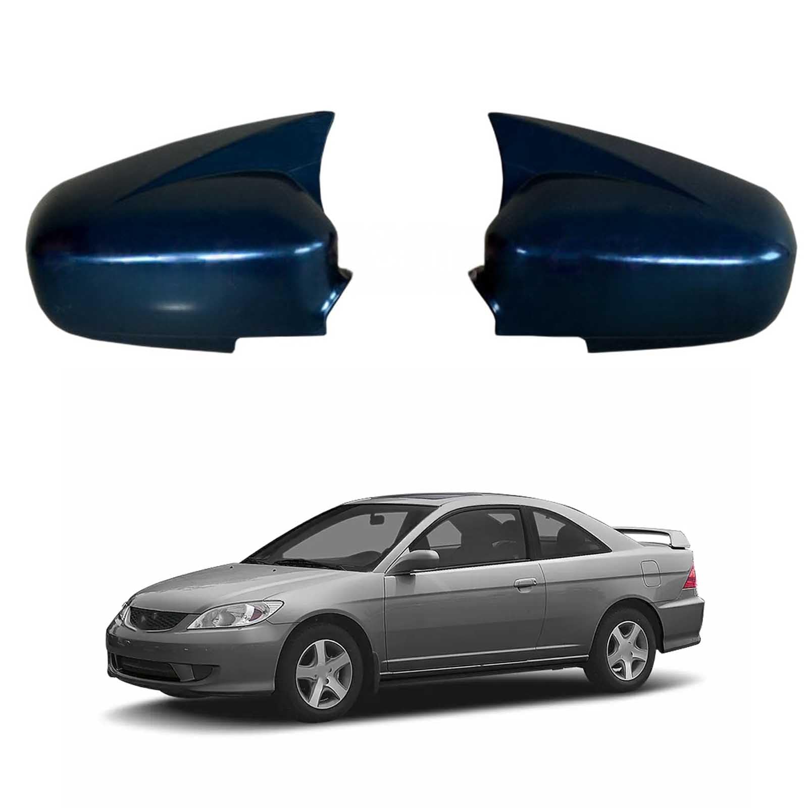 PAPEP Door Mirror Cover Caps for Civic 2004-2005 Glossy black, Left Right Side Wing Rearview Mirror Cover Lid 2 Pieces Exterior Styling Accessory