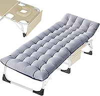 Vista 17 de Slsy Cuna de campamento con colchón de espuma viscoelástica de 2 pulgadas, cama plegable acolchada mejorada con bolsa de transporte, catre de dormir