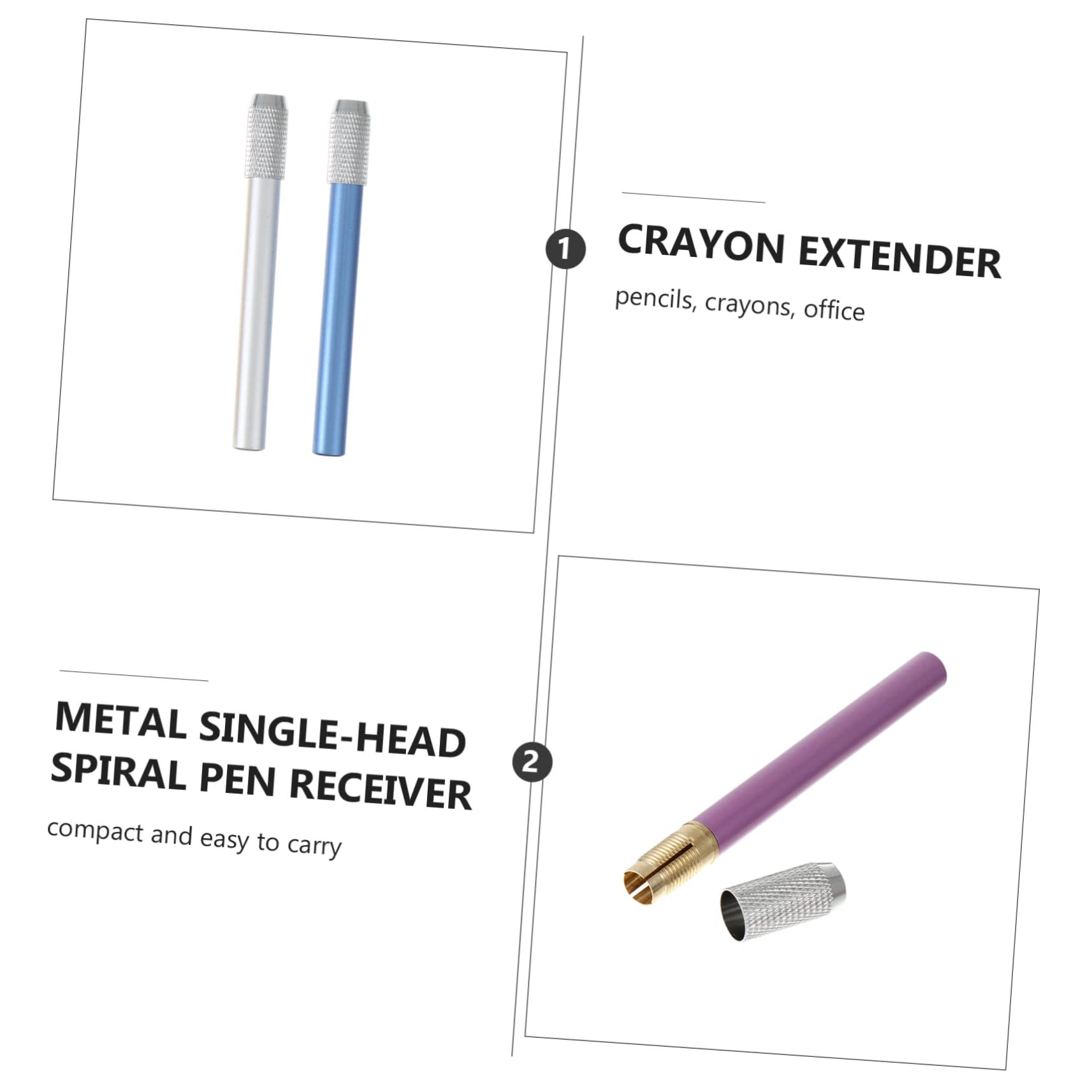 10 Stück Bleistiftverlängerer Aus Metall - Doppelseitig Für Kurze Stifte