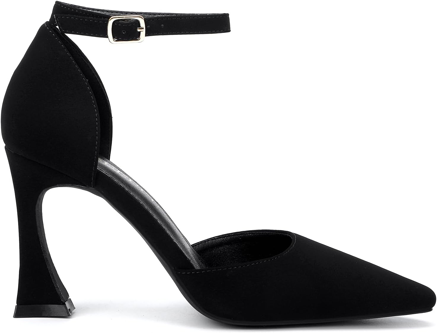 Women's 3.5In heigh Heel Pointed Closed Toe Ankle Strap Pumps Dress Shoes for Women - Image 7