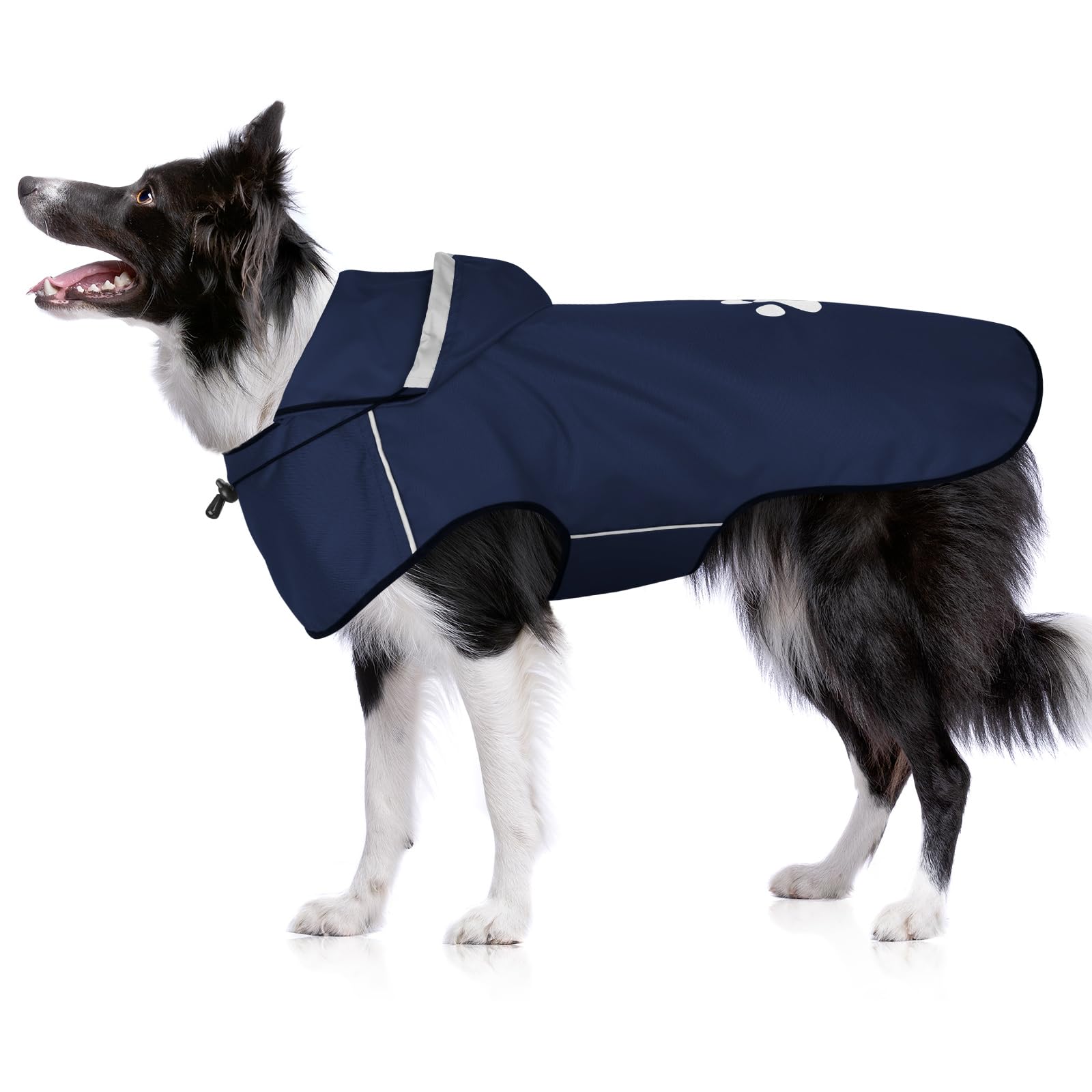 BiPawTi Dog Raincoats Waterproof Coat for Medium Dogs Reflective Dog Coats Waterproof with Reflective Strip/Leash Hole
