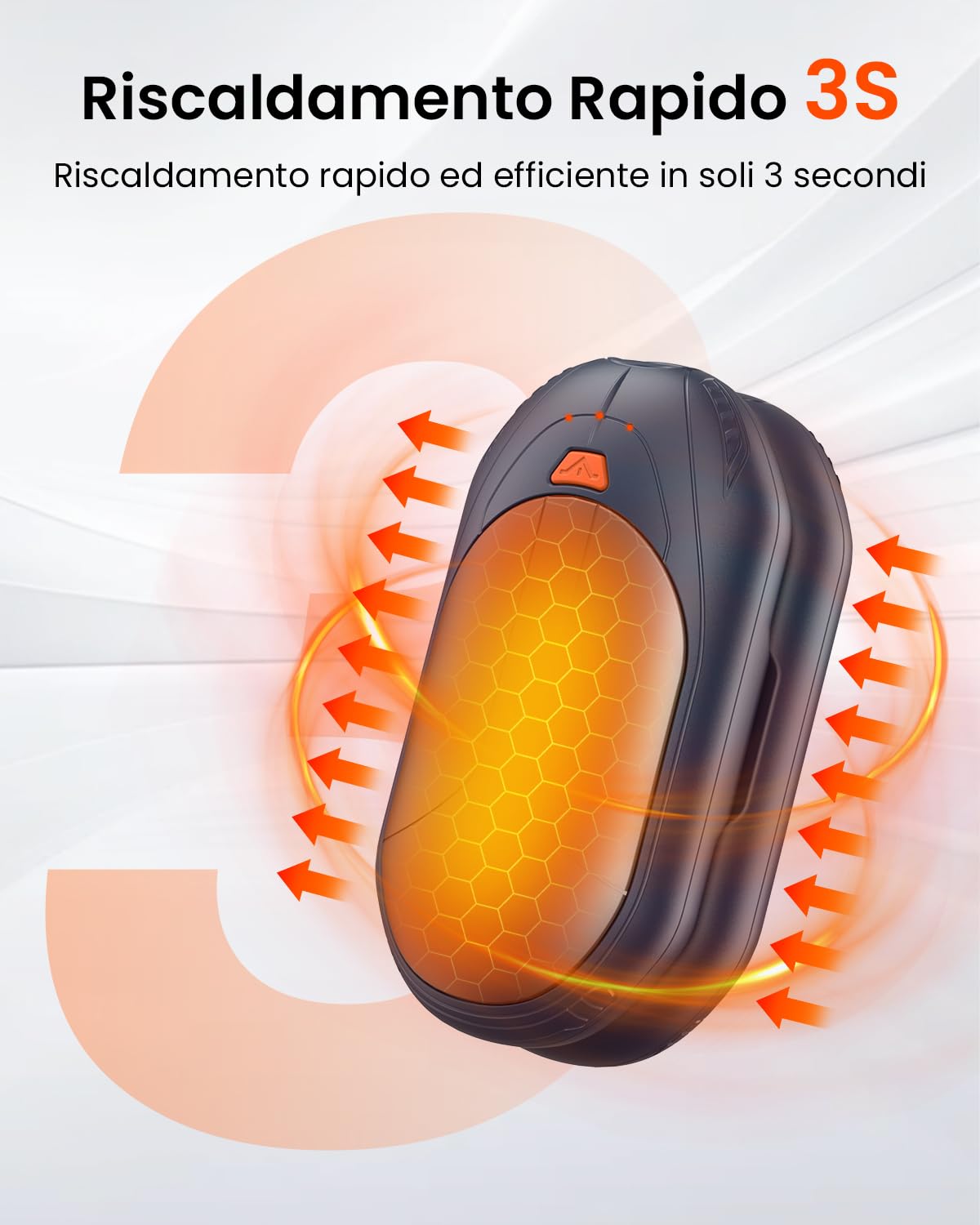 Riapow Scaldamani Ricaricabili 2-Pack, Fino a 20 ore Scaldamani Ricaricabile 6000mAh, Ultra Leggeri e Sottili, Scaldamani Elettrici per Borse e Guanti, Uomini, Donne