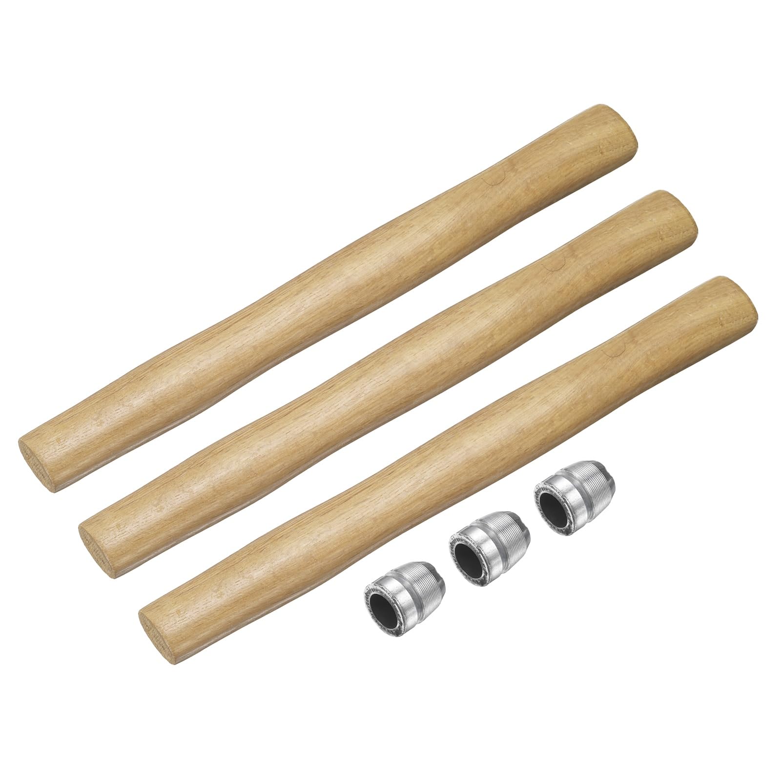 sourcing map 3pcs Wood Sledge Hammer Handle 14" Hammer Wooden Replacement Handles with Round Wedges for 2lb Round Octagonal Head Decking Framing Carpentry Construction DIY Sledge Axe Tools
