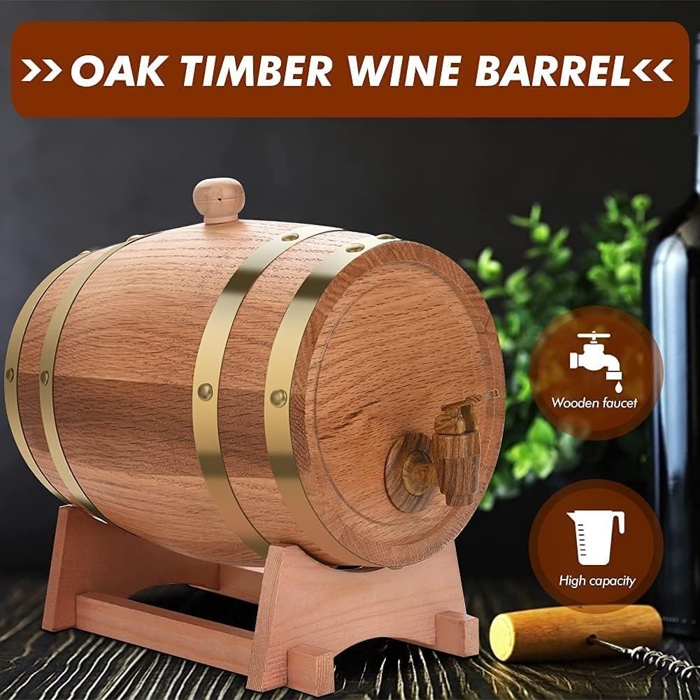 Eichenfass 5-20 Liter Mit Zapfhahn - Für Whisky, Wein & Deko Im Rustikalen Stil