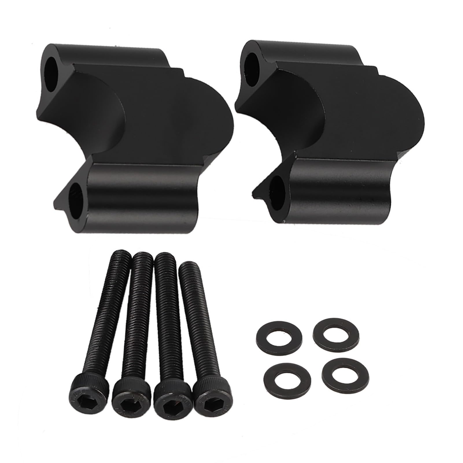 Riser Manubrio Moto, Coppia Rialzo Alluminio 30mm Nero, Universale per Manubrio 22mm, Morsetto per Moto ATV Dirt Bike