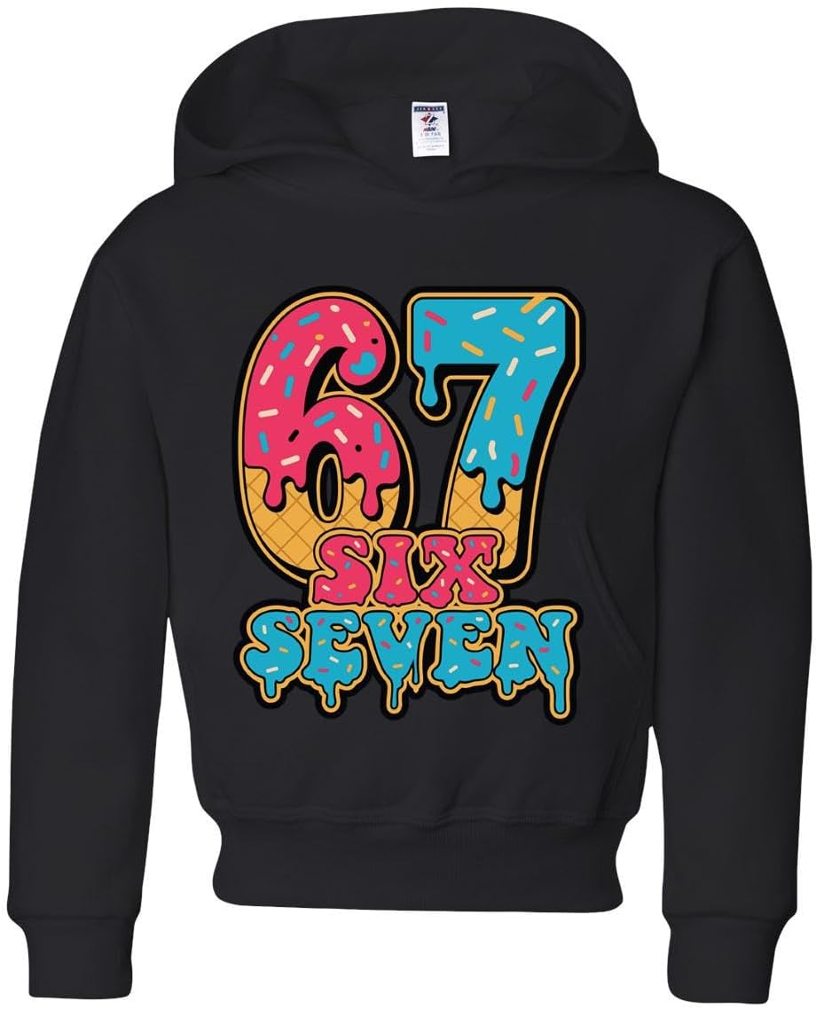 wild custom apparel Kids 6 7 67 Boys Girls Kids Youth Ice Cream Funny Ugly Christmas Sweatshirt Hoodies