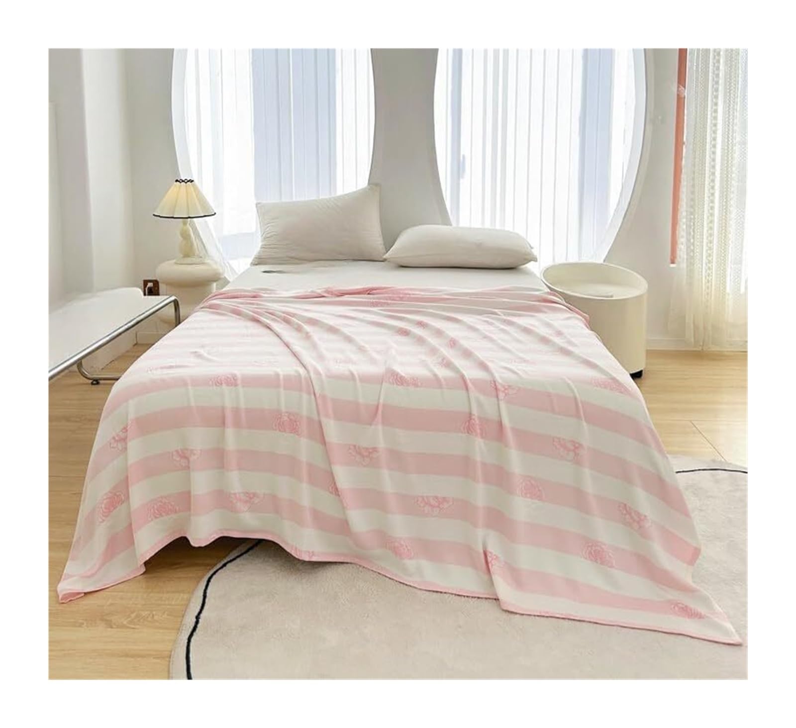 EBzvblxm Cooling Blanket for Summer, Cooling Blanket Bamboo Fiber Multicolor Multiple Sizes(Pink,200x230 cm)