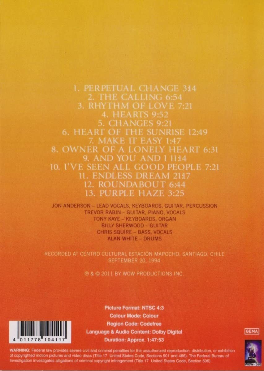 Heart of the Sunrise/Live in Chile