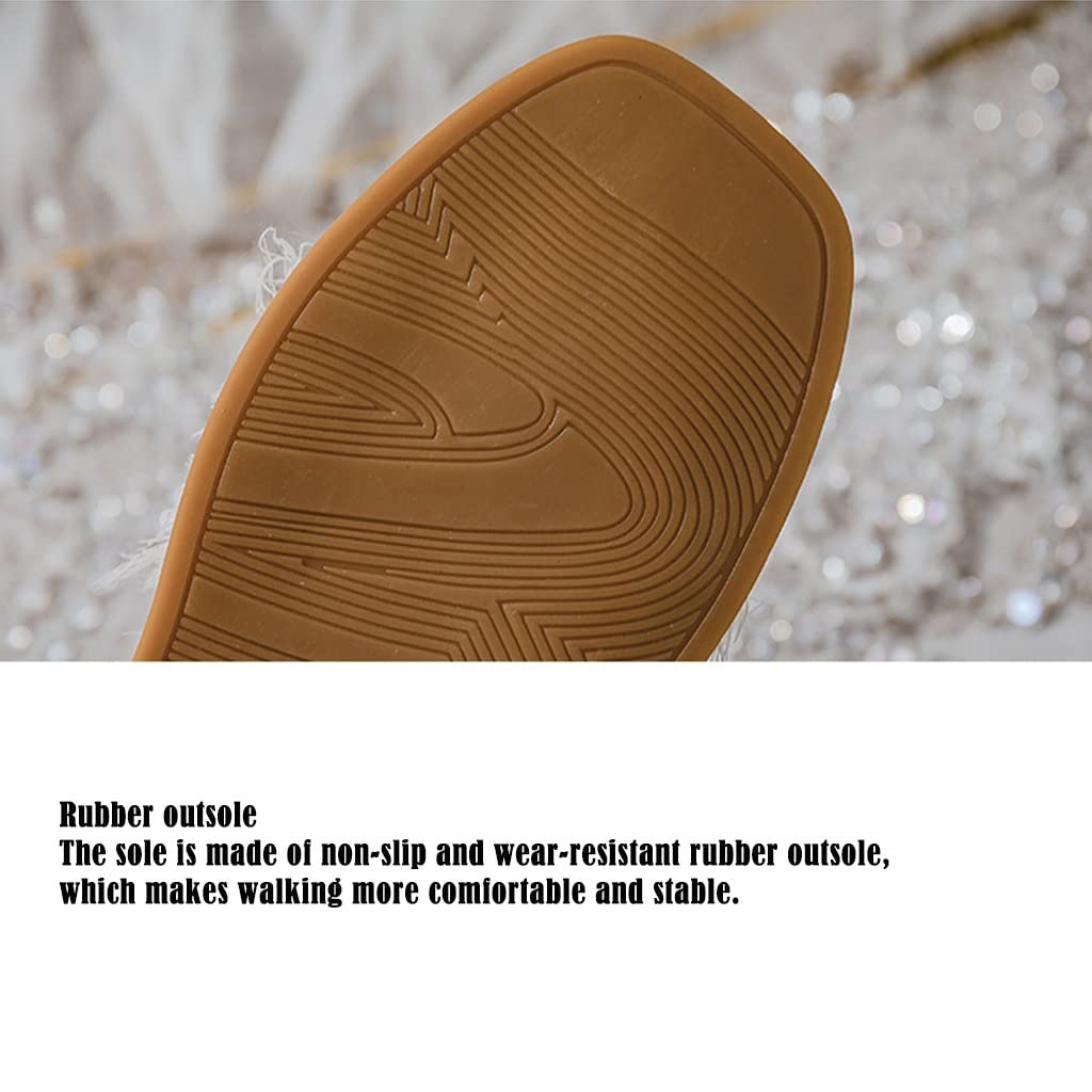 Pantofole da Spiaggia Estive in Lino da Donna, Sandali Piatti da Donna, Pantofole Leggere Antiscivolo da Donna per Interni ed Esterni Pantofole in Pelle Traspirante A Punta Aperta (Color : Black, Size